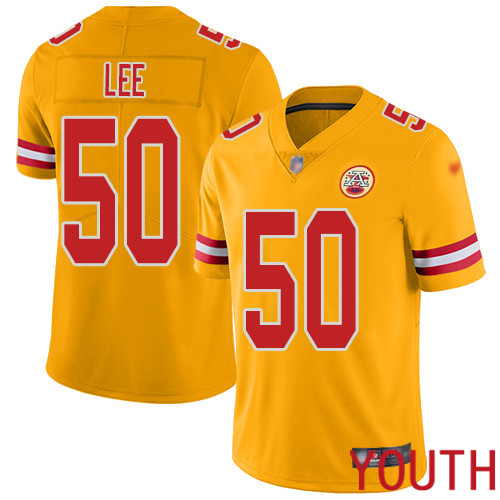 Youth Kansas City Chiefs 50 Lee Darron Limited Gold Inverted Legend Nike NFL Jersey